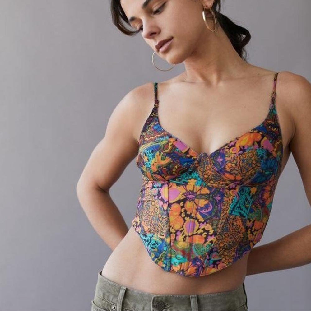 Urban Outfitters Multi Color Karissa Top - Corset Top